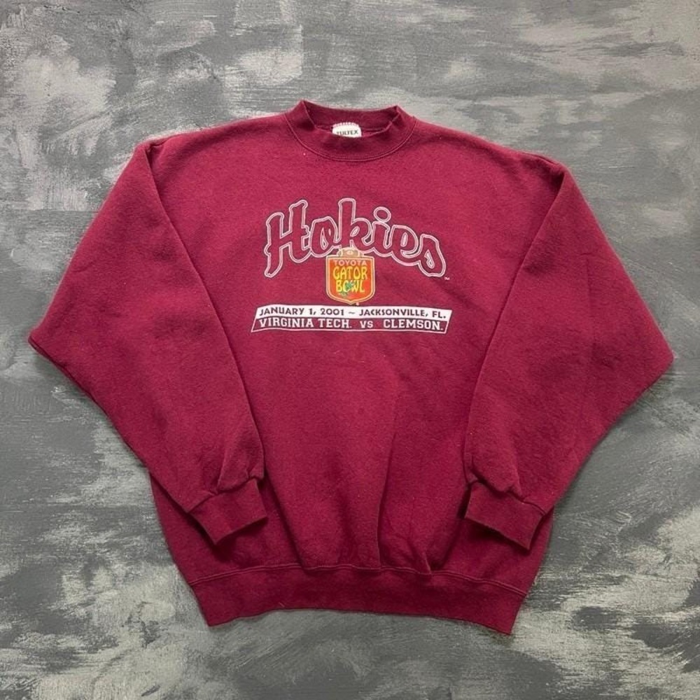 Vintage Virgina Tech Hookies Sweatshirt Mens XL Red 1990s Football NCAA
